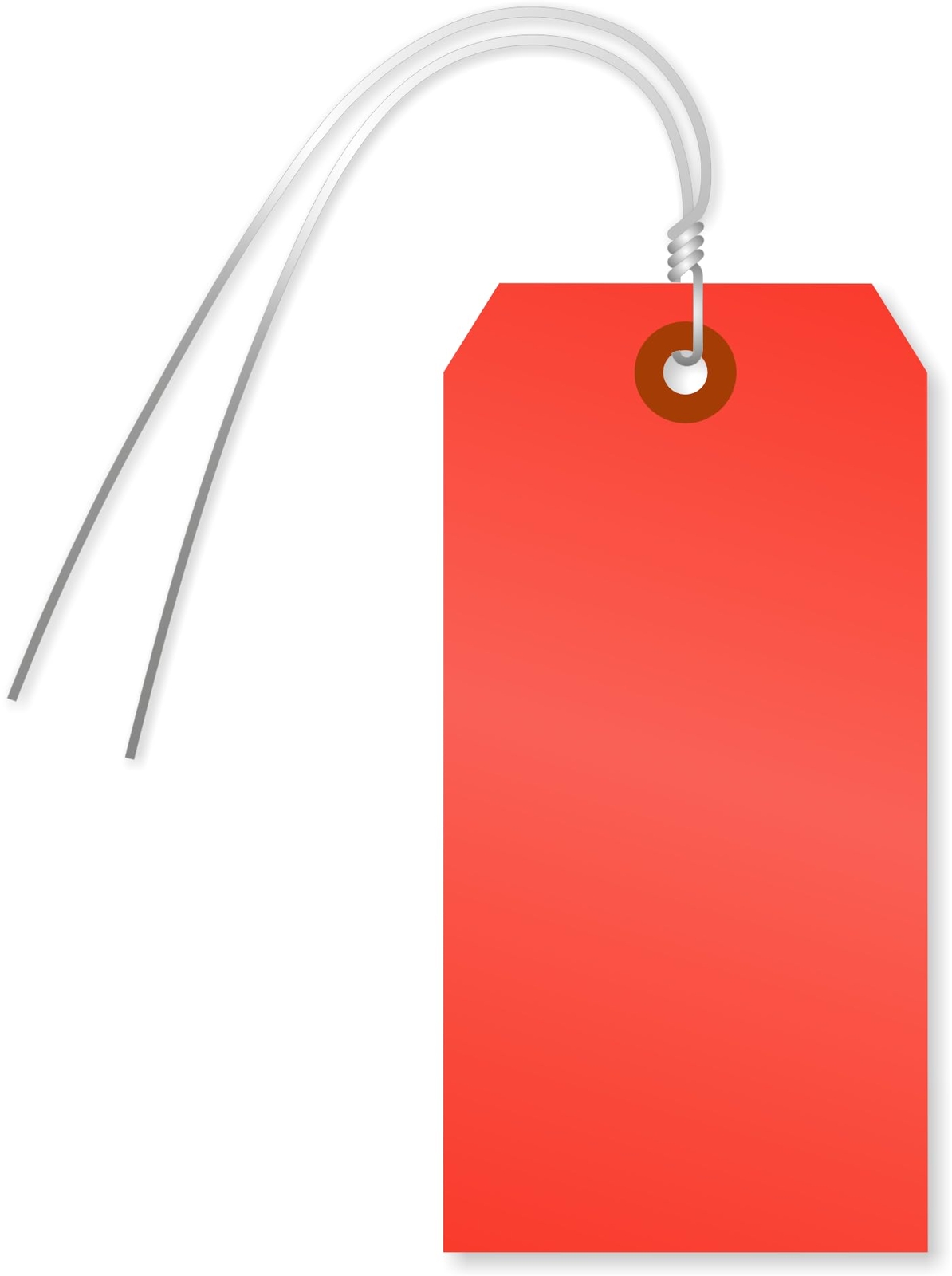 Fluorescent Red Blank Tags Pre-Attached Wires 4.75″ x 2.375″ 100 Pack