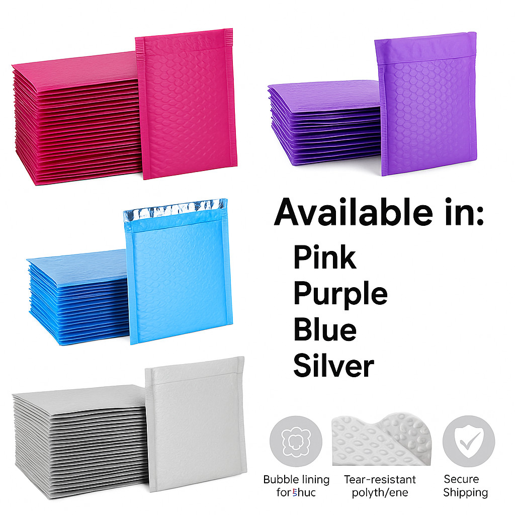 #2 8.5×12 Poly Bubble Mailers Fit 8.5×11 Padded Envelopes Self Seal