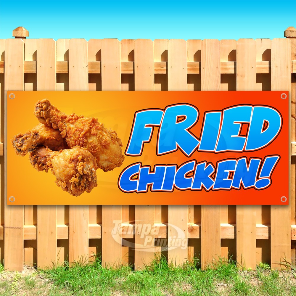 FRIED CHICKEN Advertising Food Snack Vinyl Banner Flag Sign USA SB10700