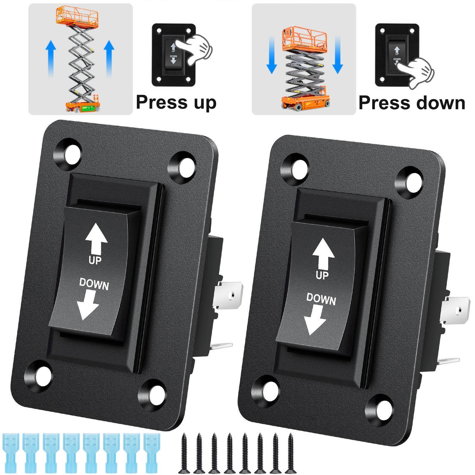 30A DPDT Momentary Reverse Switch, Up Down Polarity Reversing Switch for Trailer
