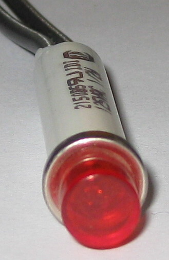 Red Circular Panel Mount Indicator Neon Light – 125V AC – 1/2 Watt – Round Light