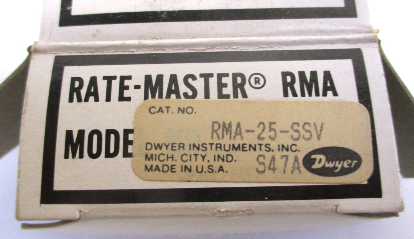 DWYER, RMA-25-SSV, RATE MASTER FLOW METER, 0-100 LPM-AIR , SURPLUS