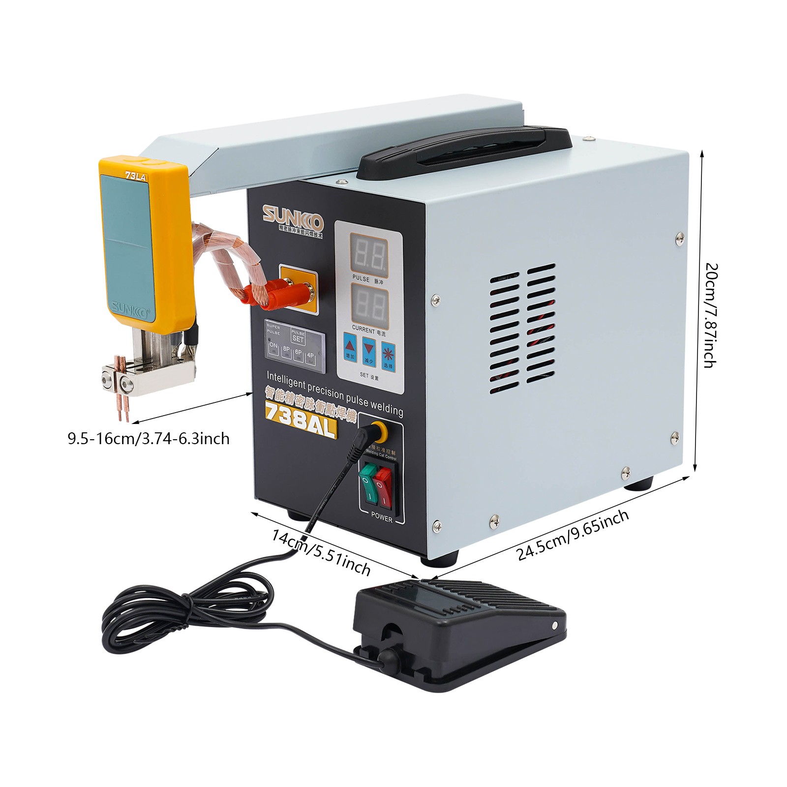 Battery Welding Machine Electric Handheld Pulse Spot Welder 50-900A 3.6KW 110V