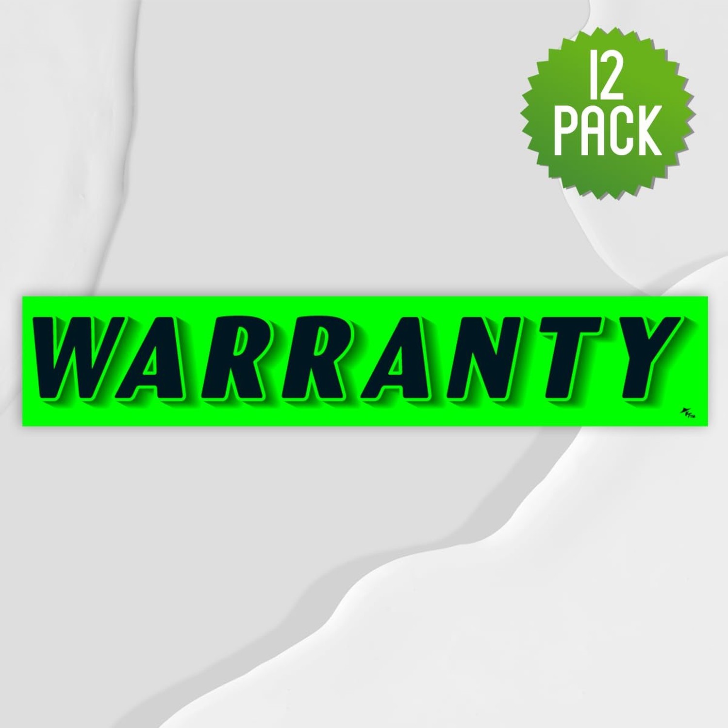 Versa-Tags Warranty Windshield Stickers, Chartreuse Green, 12-Pack | Measurin…