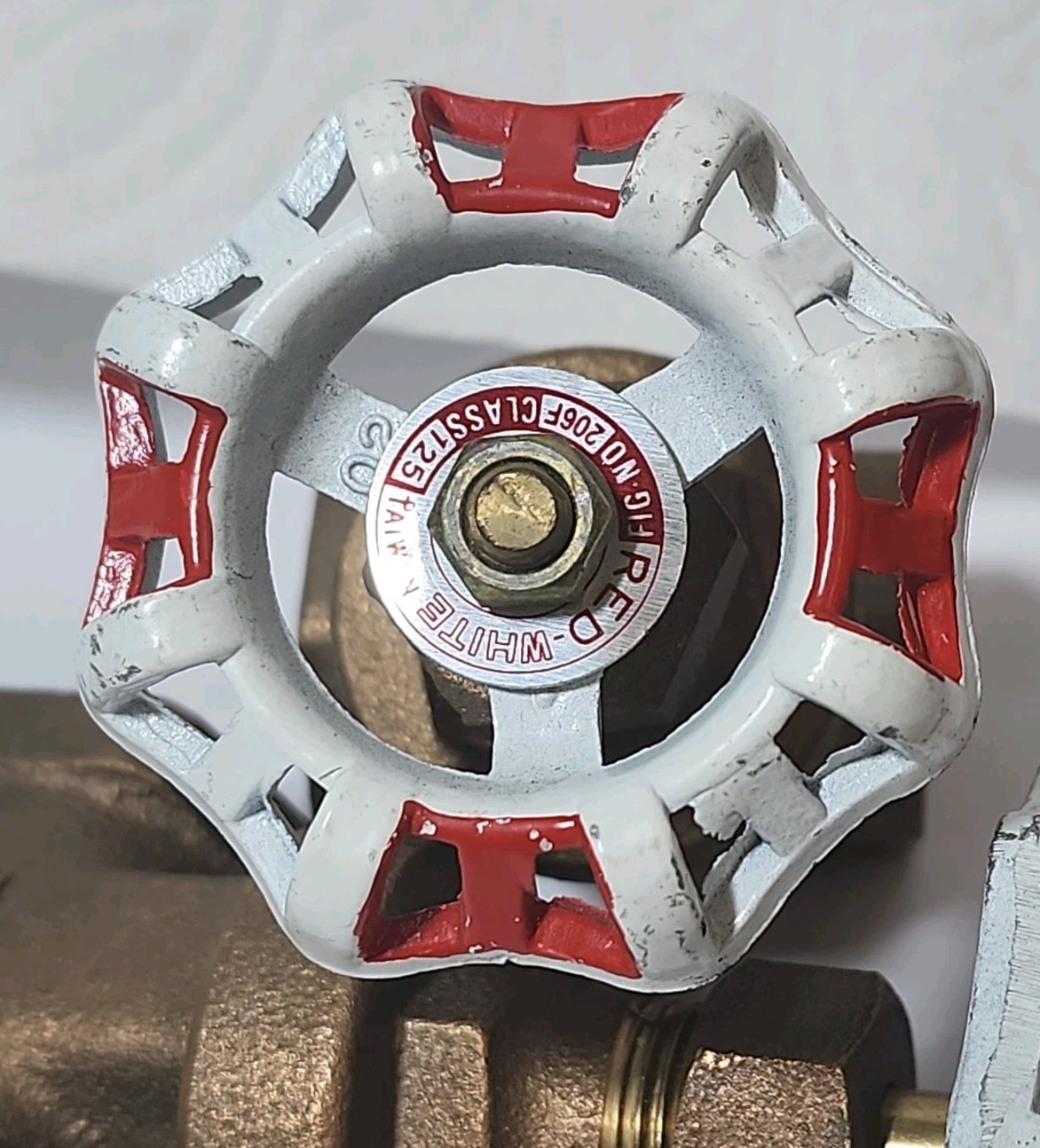 Lot of 2 Red-White 3/4″ Brass Gate Valve Fig 206F Class 125 125S 200WOG IPS NPT