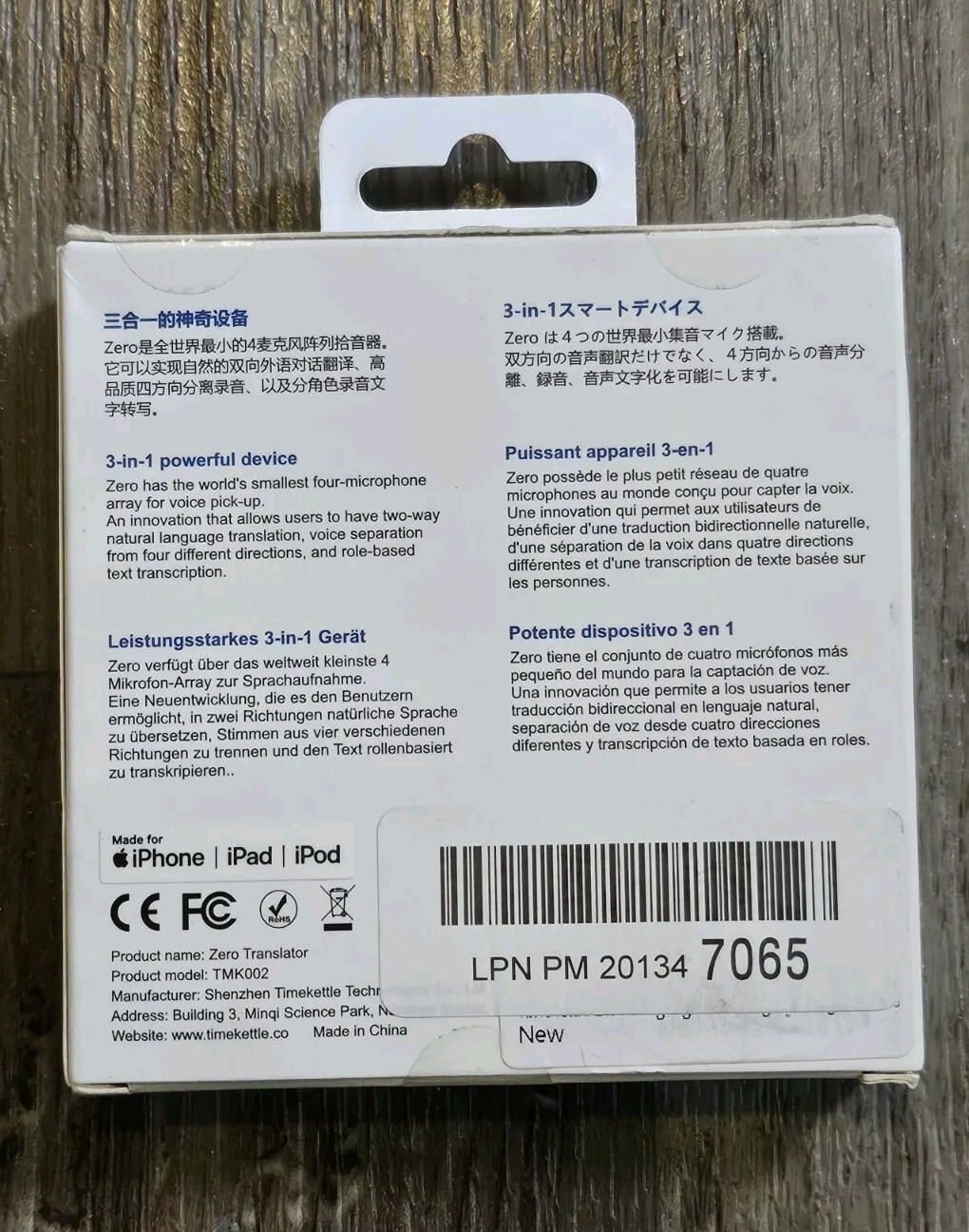 Timekettle TMK002 Zero Translator 3 in 1 – 40 Languages Android Type C – NEW