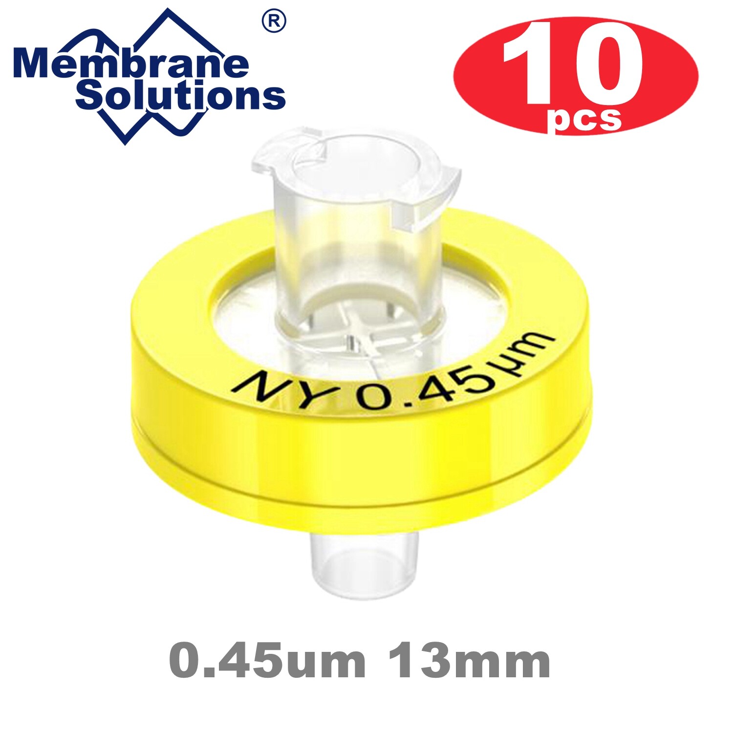 500Pk Nylon Syringe Filter 13mm Diameter 0.45μm Pore Size No-Sterile Hydrophilic