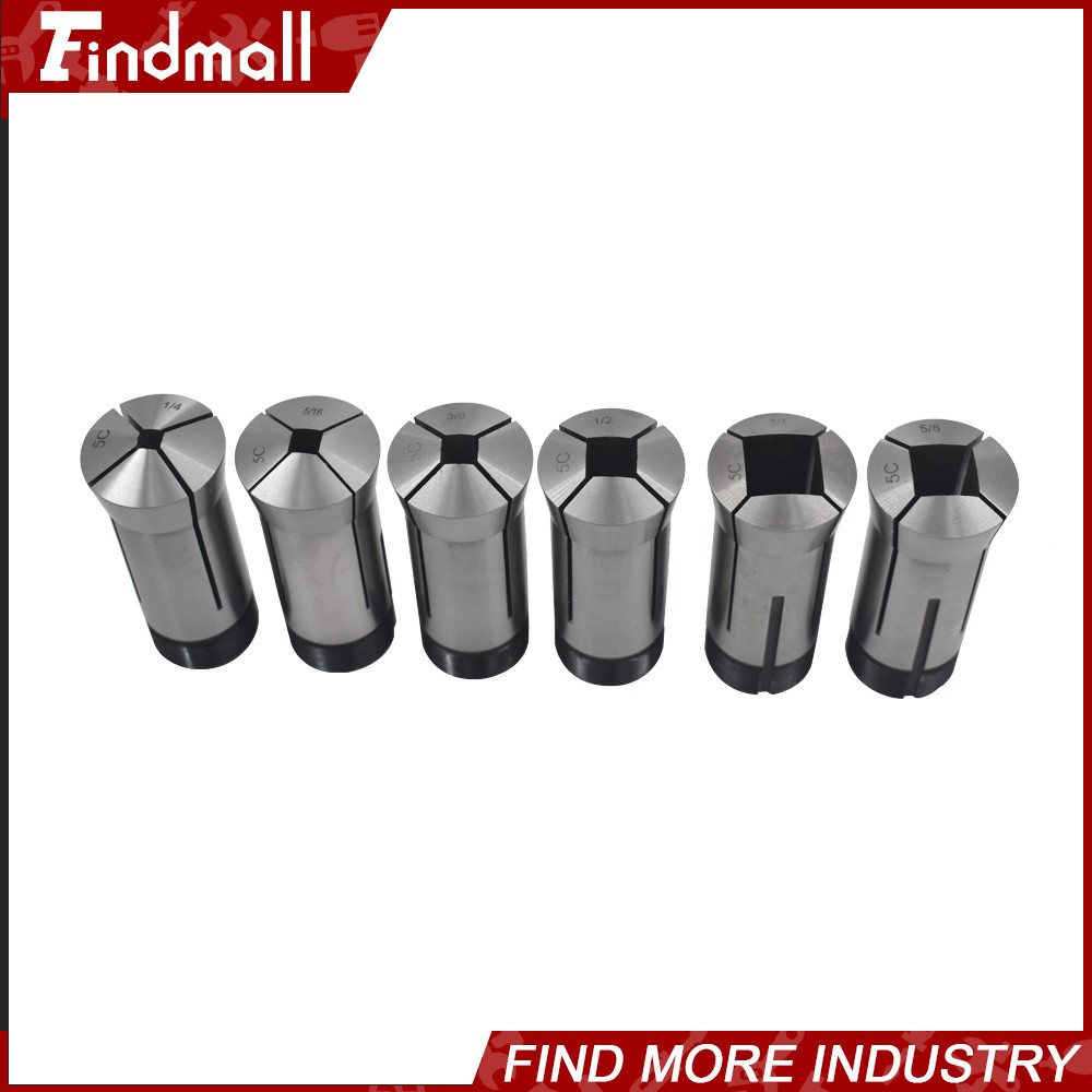 Findmall 5C Square Collet 6 PC Set 1/4″,5/16″,3/8″,1/2″,5/8″,3/4″