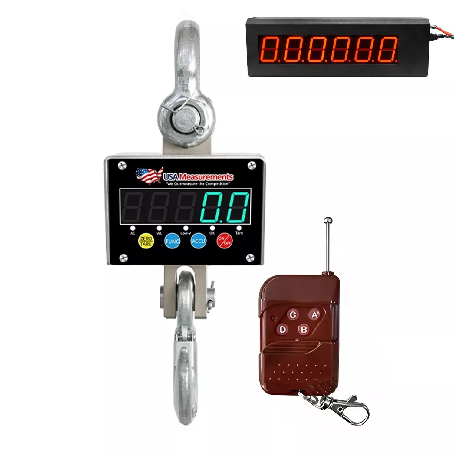 Outdoor Safe Stainless Steel 600 lb Crane Scale Digital Display & 3″ Scoreboard