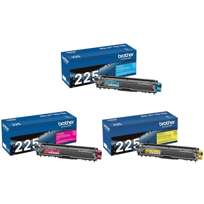 Brother TN225C TN225M TN225Y Toner Set High Yield CMY Factory Sealed