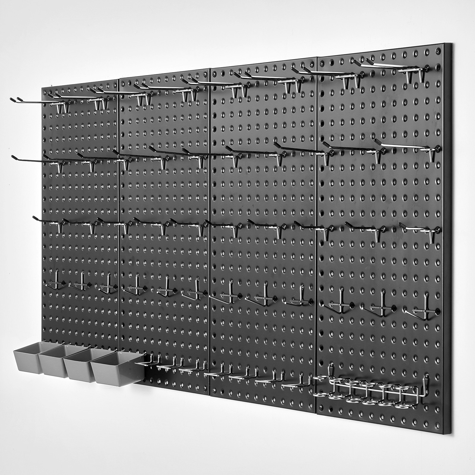 VEVOR Metal Pegboard Panels 4 Pcs 24″ x 12″ Wall Organizer for Garage Tool