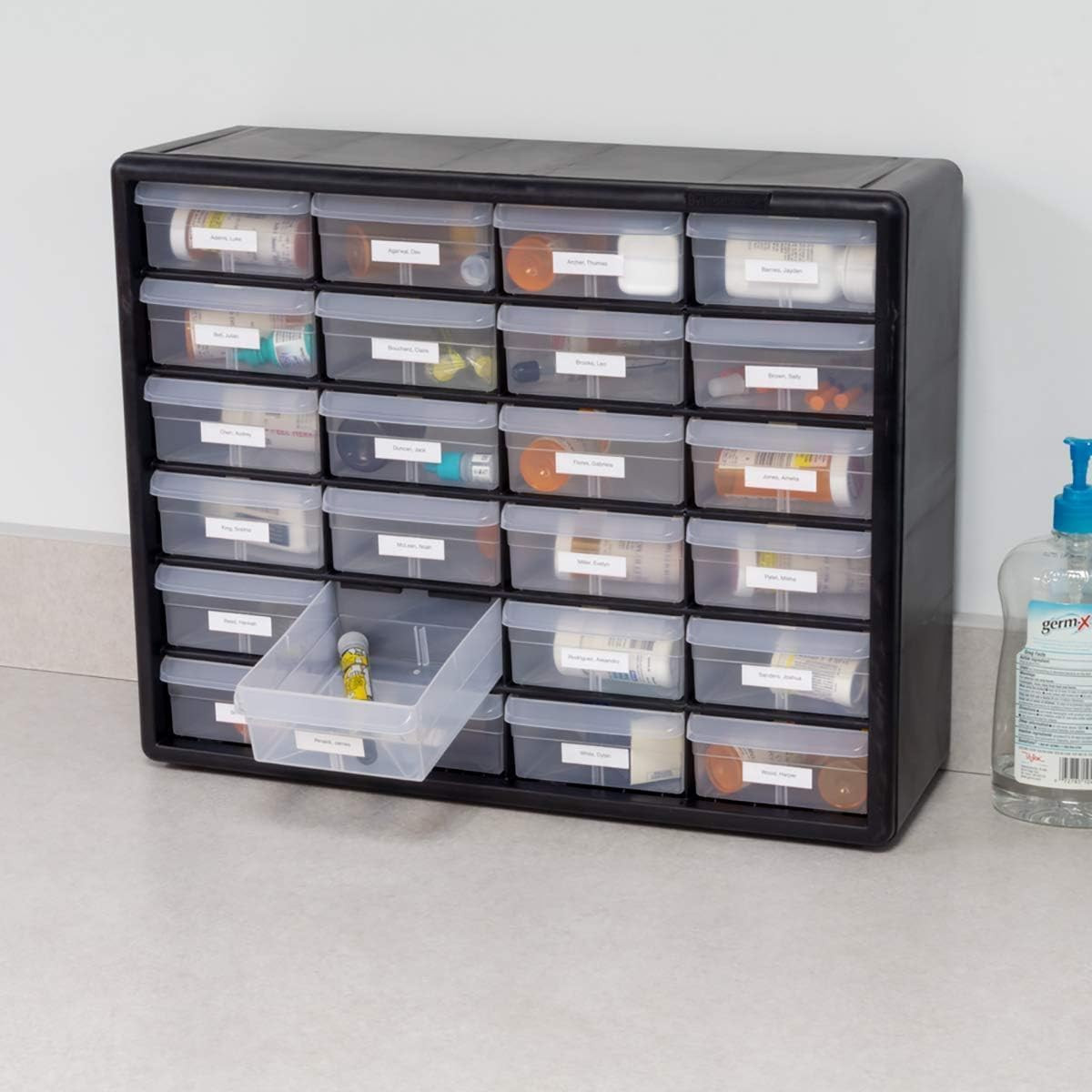 Akro-Mils 24-Drawer Plastic Drawer Storage Cabinet for Garage Organization, Bead