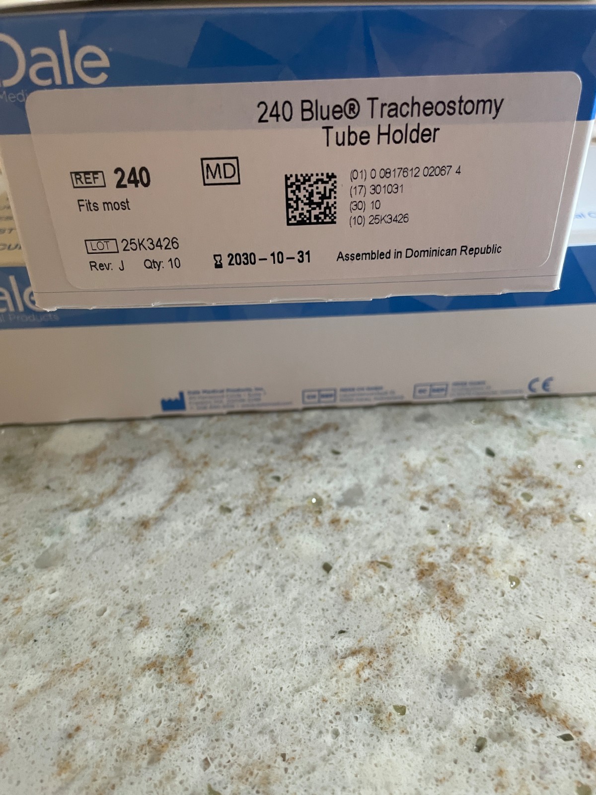 NEW- 24- Dale Tracheostomy Tube Holder- 240 Blue