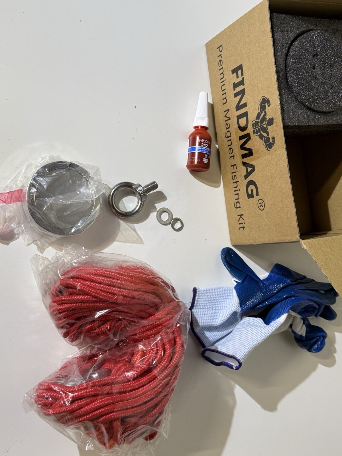 NEW FINDMAG Double Sided Magnet Fishing Kit with Rope, 2.95 inches
