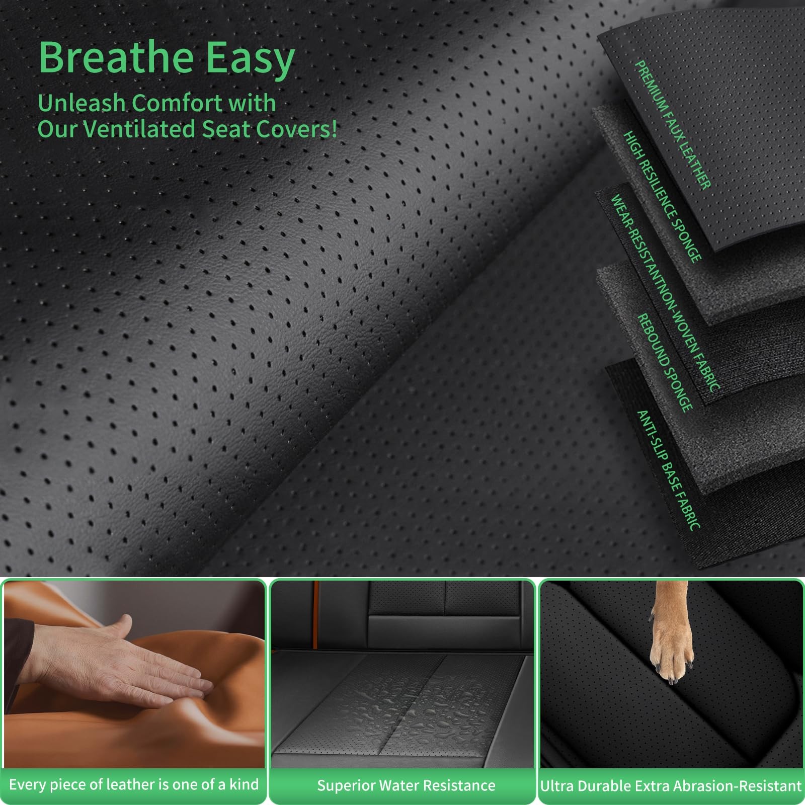 Car Seat Covers Chevy Malibu 2009-2026 2PCS Front Black-Brown Leather Airbag