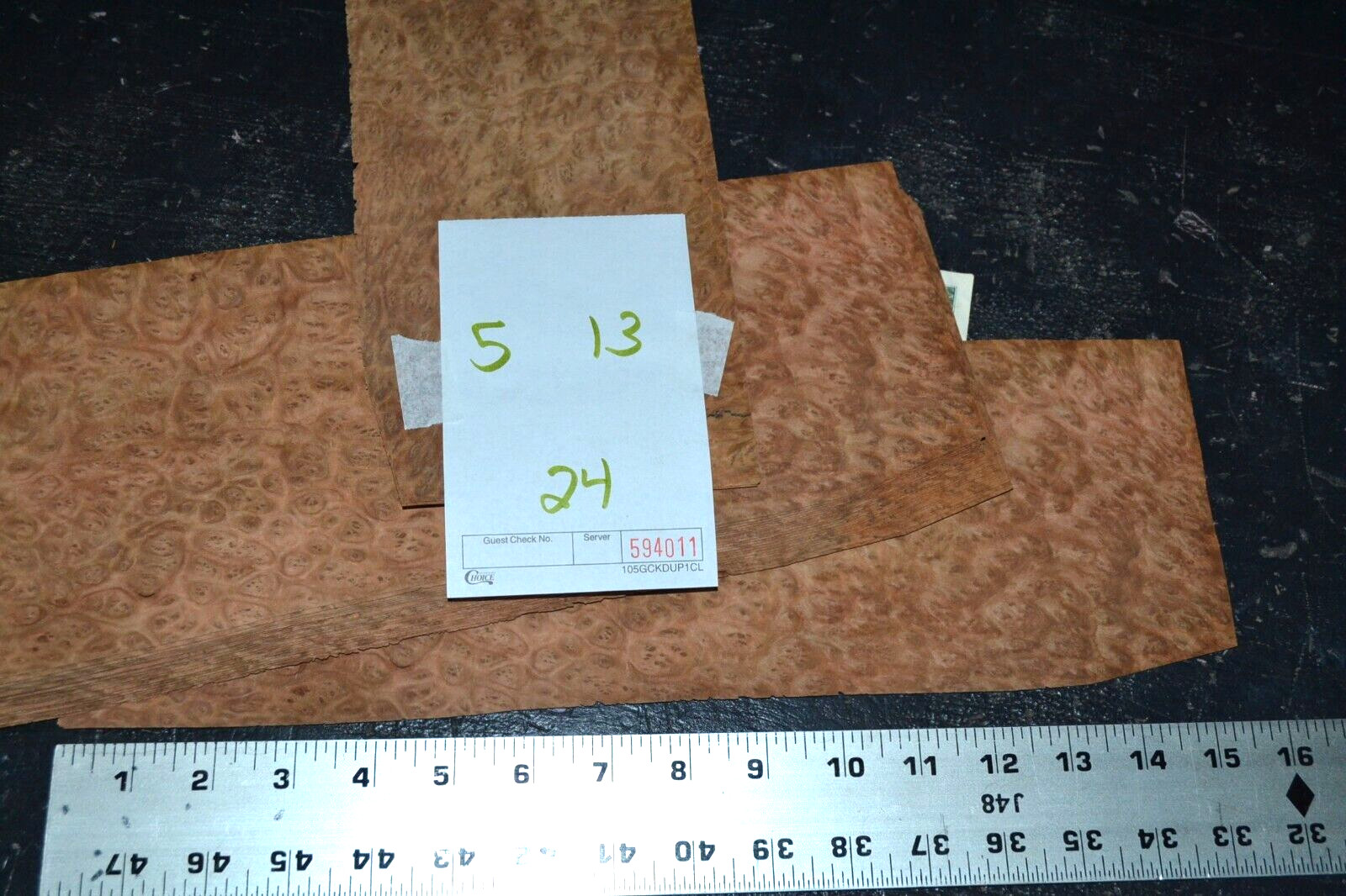 Eucalyptus Burl Raw Wood Veneer Sheets 5 x 13 inches 1/42nd 5940-11