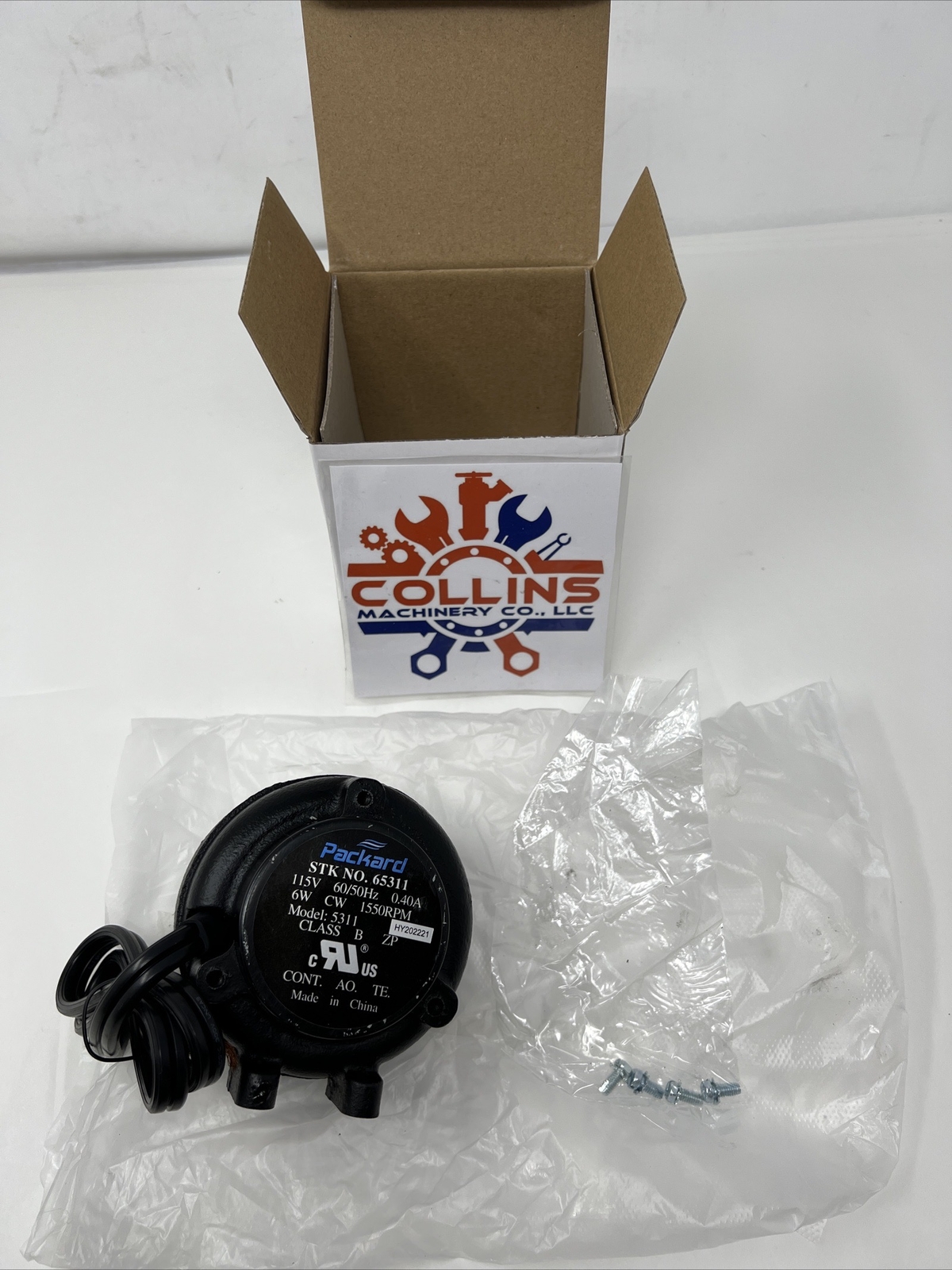 Packard Unit Bearing Motor 65311, 115 Volts, 0.4 Amps , 1550 RPM 1/4 x 20 Thread