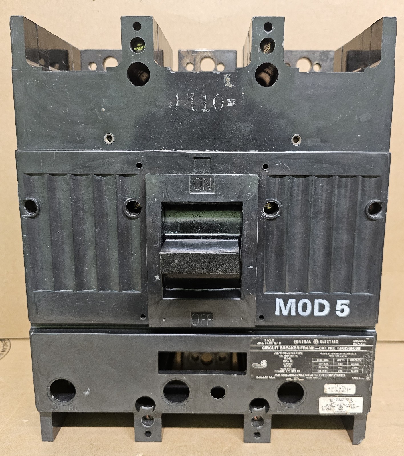 General Electric TJK436F000 Circuit Breaker Frame 400A 600V 3 Pole