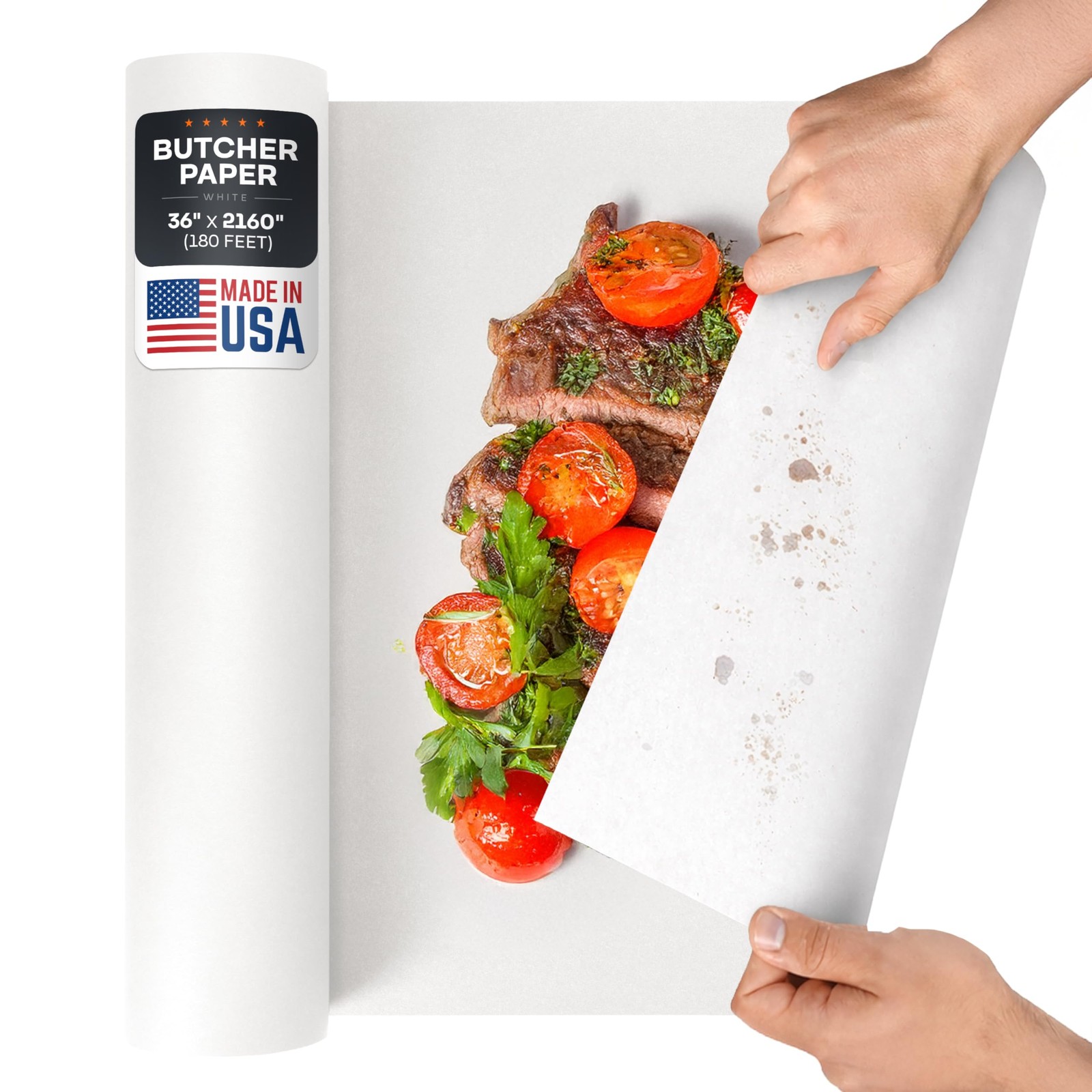 White Butcher Paper Roll 36 Inch x 180 Feet Uncoated Food Grade Smoker BBQ Meat