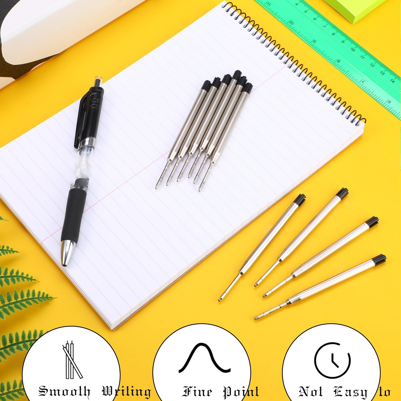 12 Pieces Pen Refills Black Ink 1.0mm Medium 12 Count (Pack of 1),