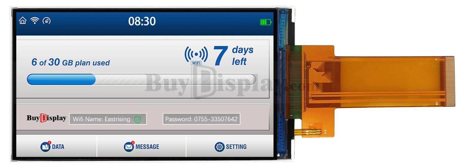 Bar Type 4.5 inch 480×854 IPS TFT LCD Display SPI+RGB Interface