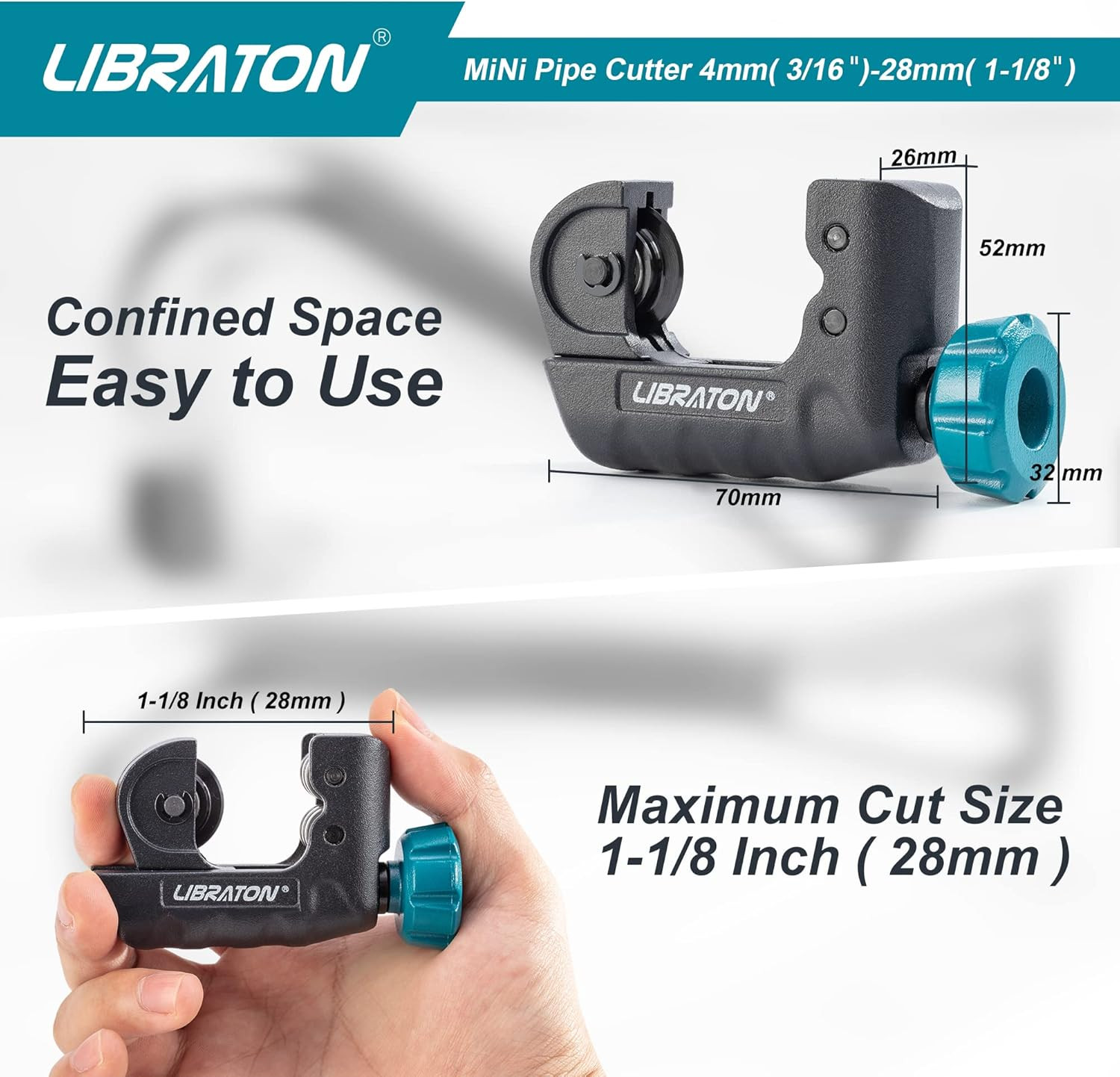 Copper Pipe Cutter 3/16″-1-1/8″, Mini Tubing Cutter, Copper Cutter | Pipe Cutter