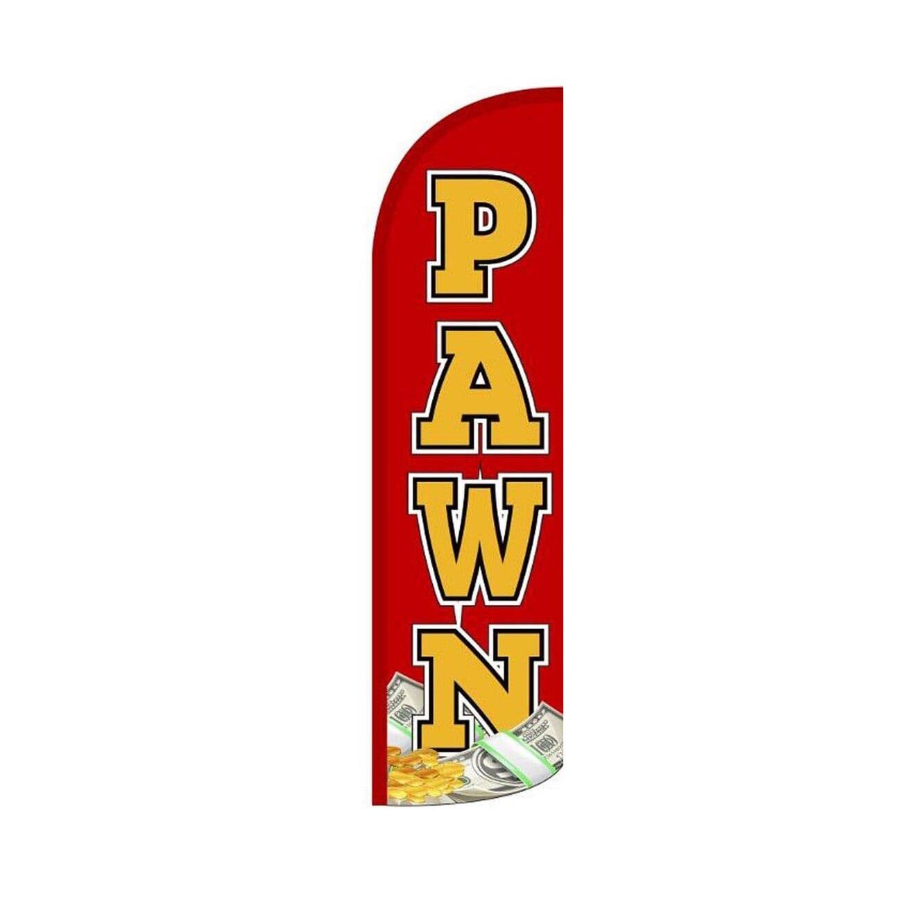 Pawn Swooper Flutter Windless Feather Flag | 3ft W x 11.5ft Tall