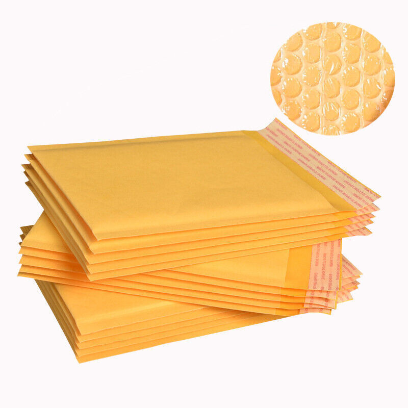 50 Pack #0 6.5×10 inch Kraft Bubble Envelopes Padded Seal Shipping Bag Mailers
