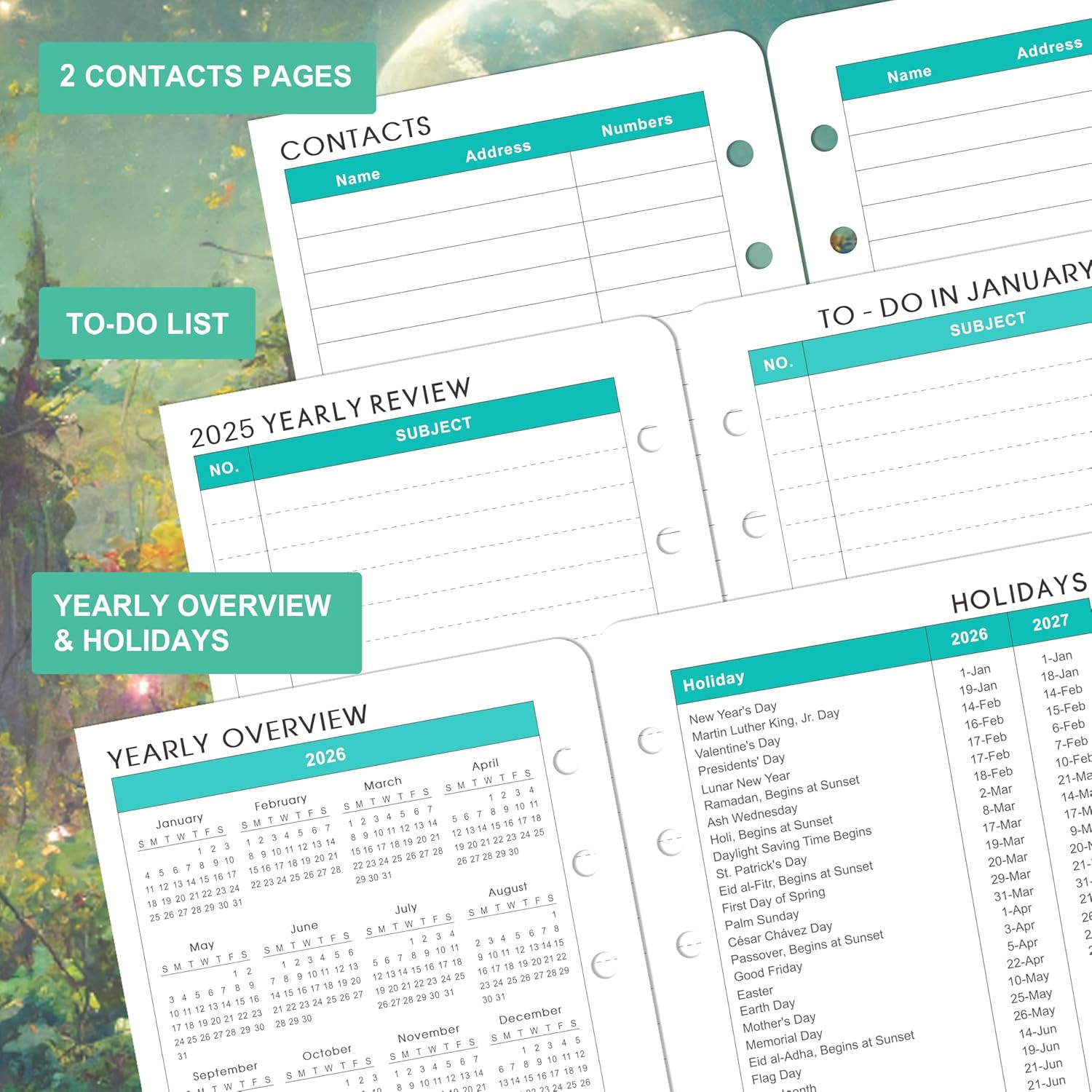 2026 Planner Refills – Planner Refills 2026, JAN 2026 – DEC 2026, 5-1/2″ x 8-1/2