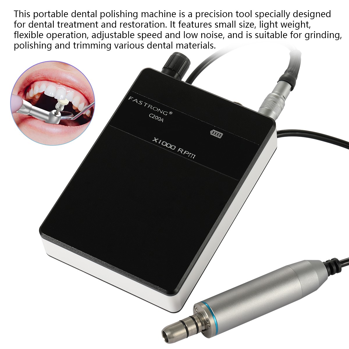 Dental Marathon Lab Electric Micromotor 35K RPM / Slow Handpiece Drill Burs Cups