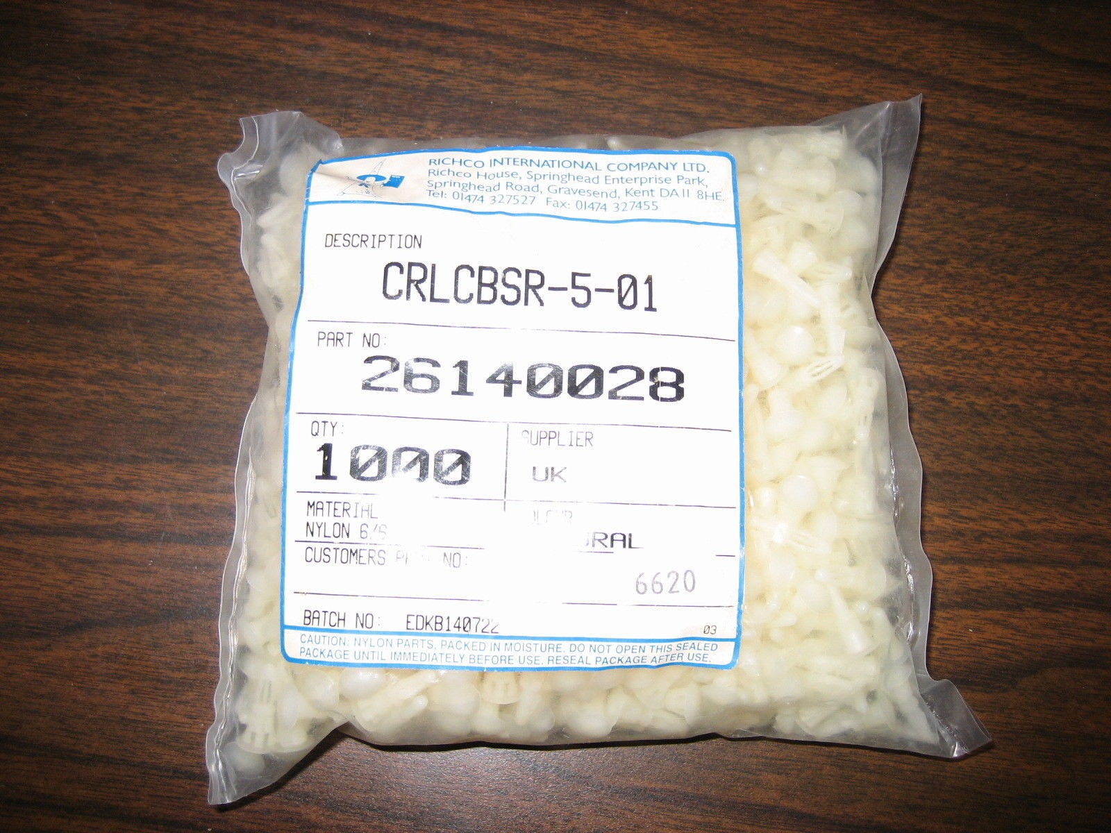 (1,000) Richco CRLCBSR-5-01 (26140028) Nylon 6/6 Natural Color – Free S&H