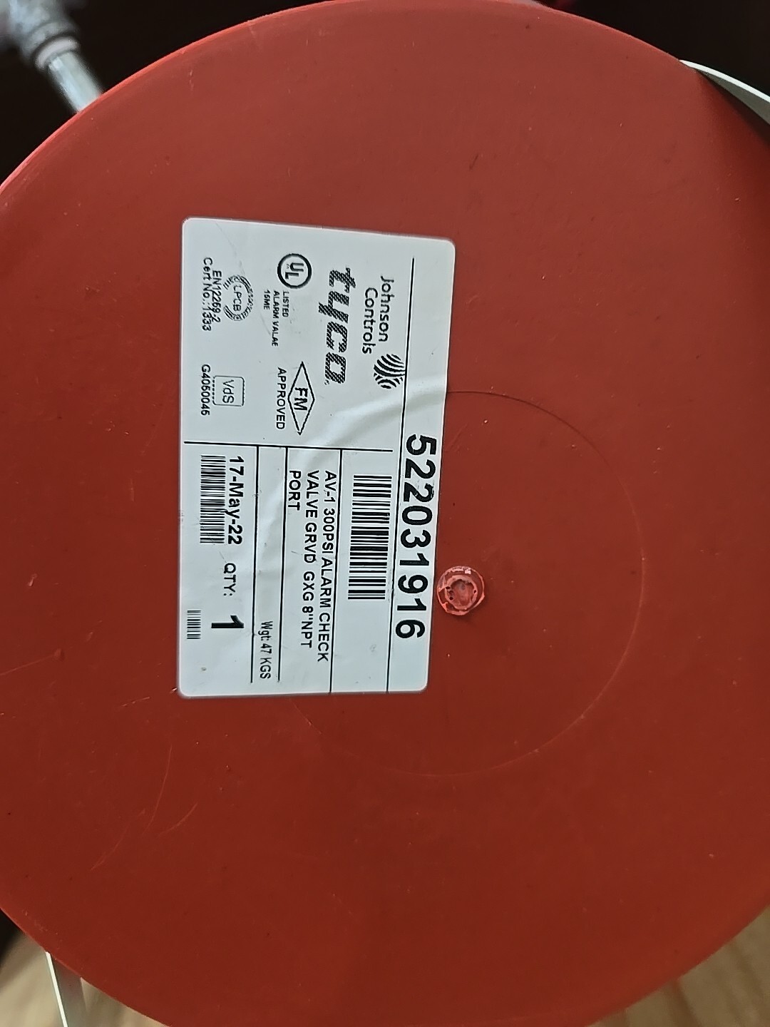 Tyco AV-1 300PSI Alarm Check Valve 8″