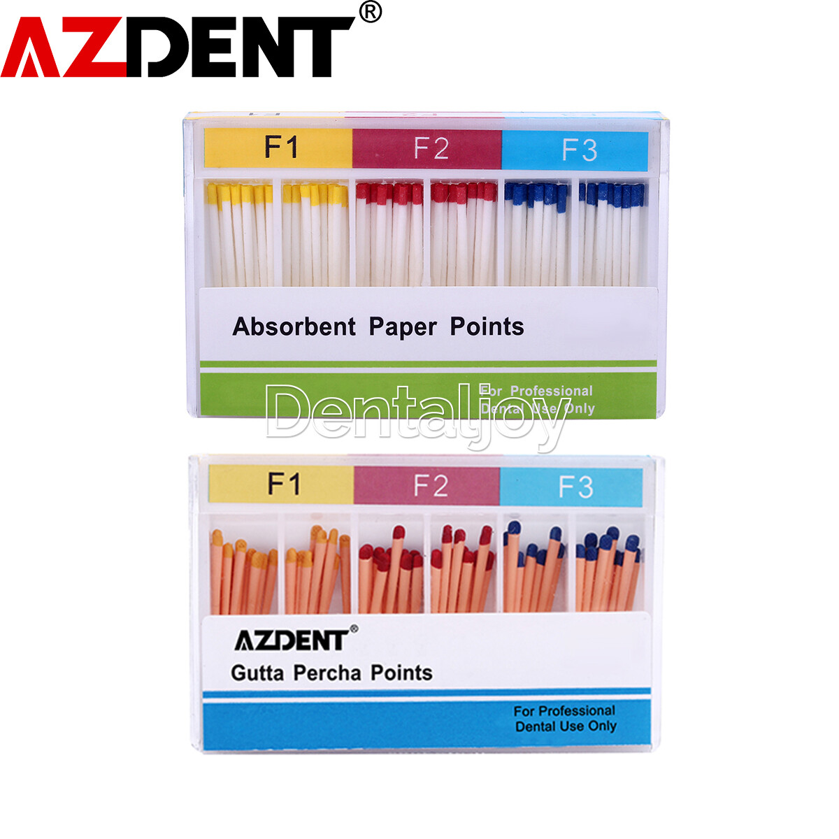 AZDENT Dental Endodoncia Puntas de gutapercha y papel absorbente F1.F2.F3