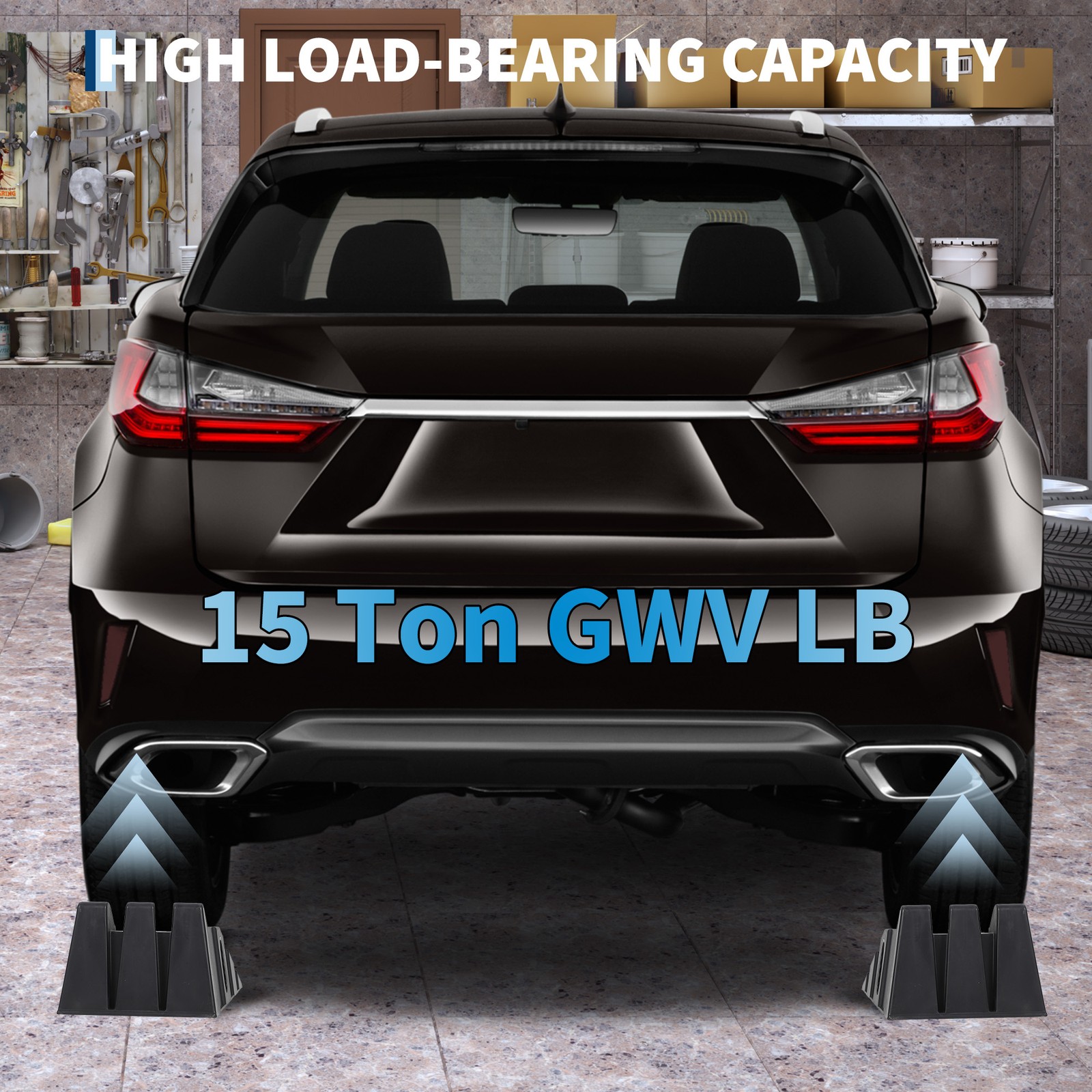Tech 2 Pack Heavy Duty Car Ramps for Oil Changes 15 Ton (30,000 LB) Capacity