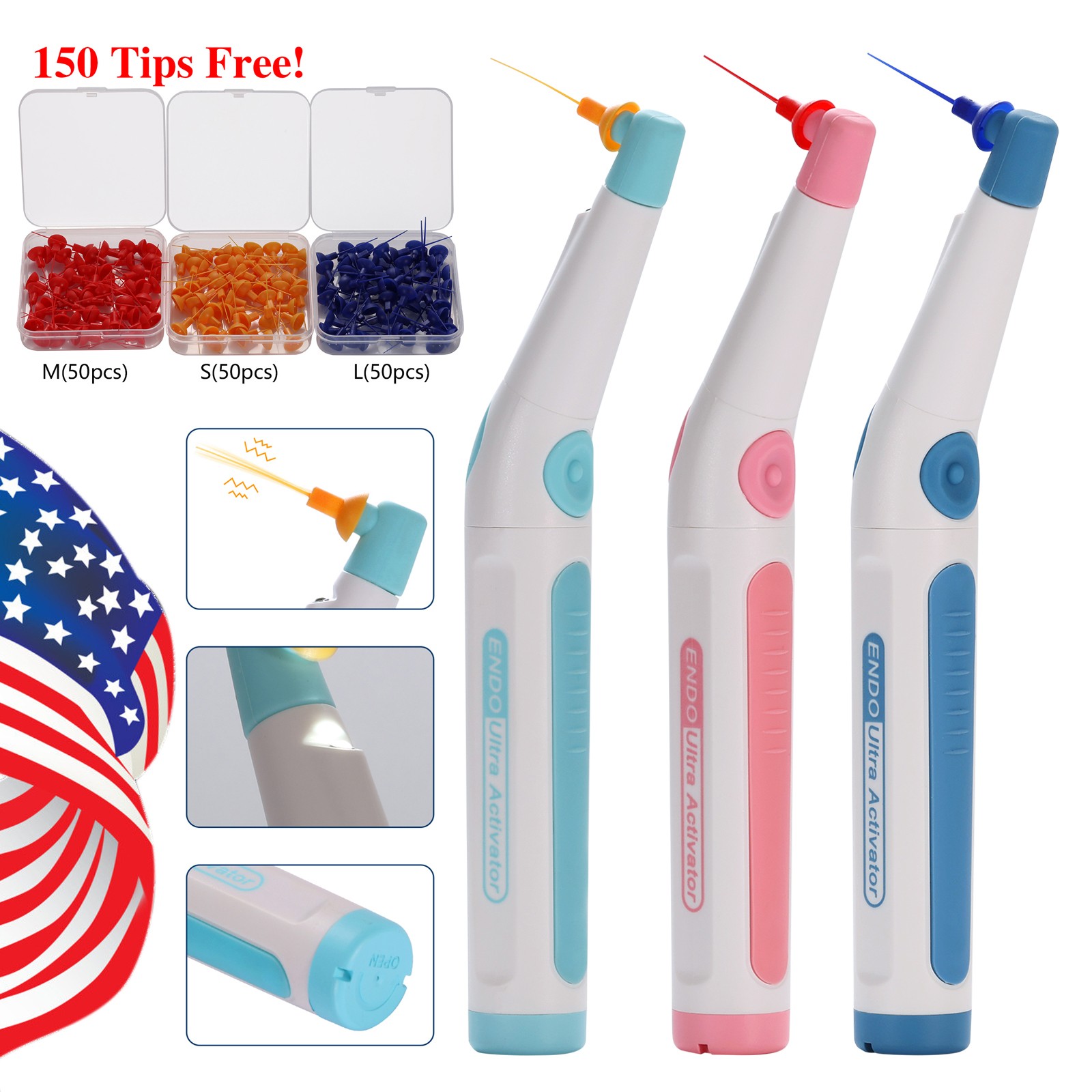 Dental Endodoncia Irrigator Endo Ultra Sonic Activator Root Canal 150 Tips Free