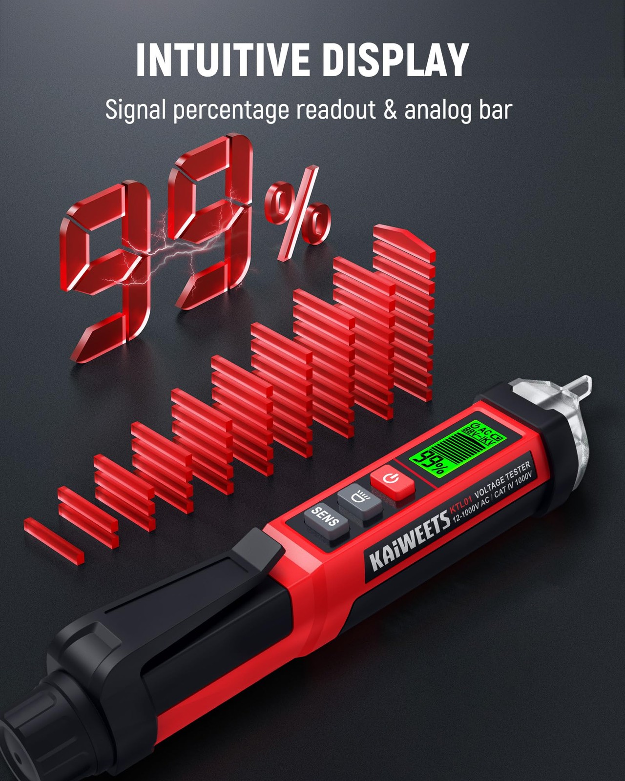 Non Contact Voltage Tester, CAT IV 1000V Dual Range AC 12V/70V1000V Electrica…