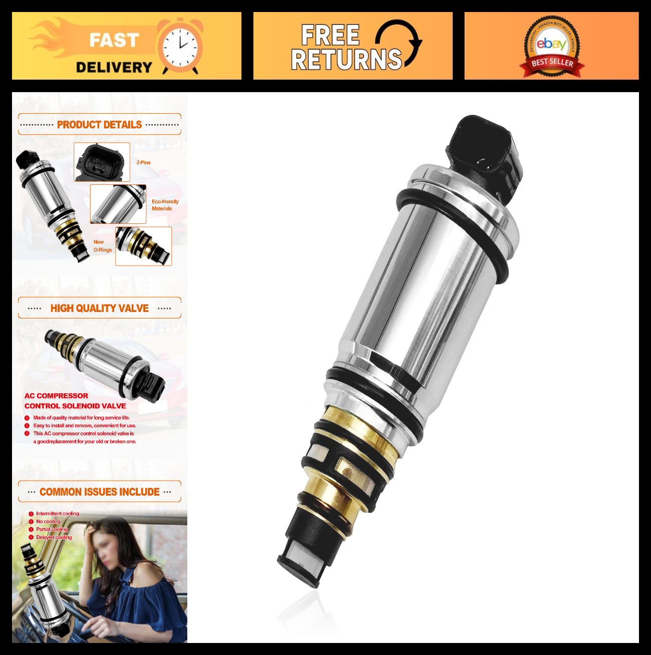 A/C Compressor Control Solenoid Valve for 2011-2016 Hyundai Sonata & Kia Optima