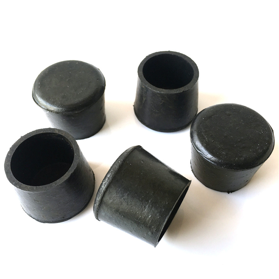Rubber Chair Leg Caps for 10-45mm Pipes, Black – Non-Slip & Protection