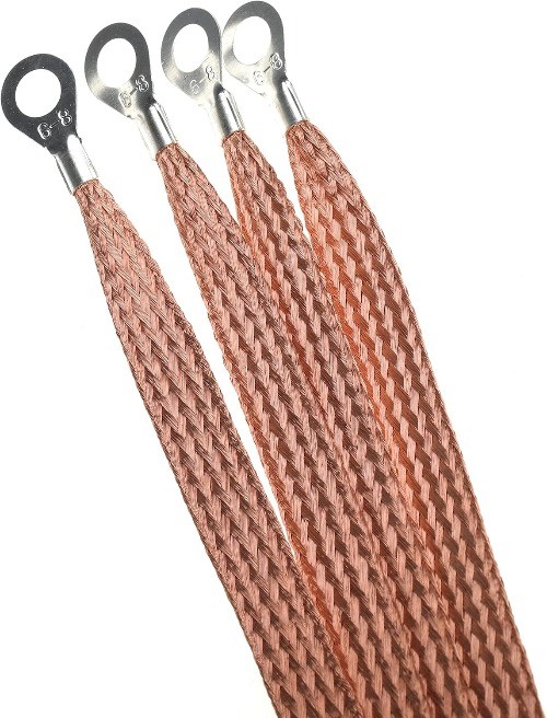 Heavy Duty Braided Copper Ground Strap, 11.8-Inch Length with Color: 5pcs 11.8