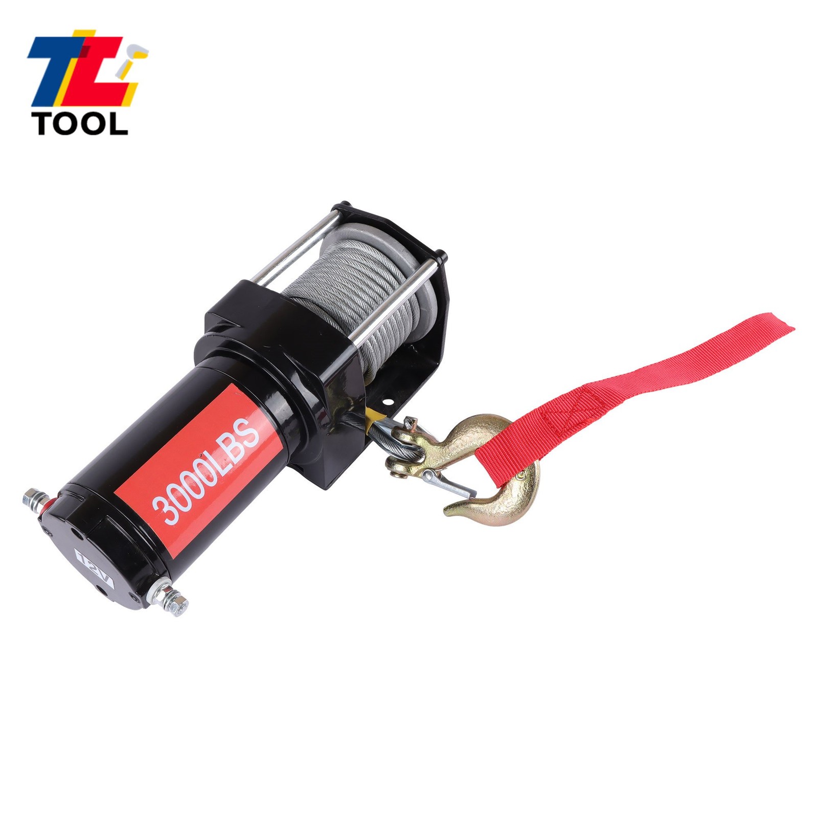 3000 LBS 32 FT Steel Cable Winch 153:1 Gear Ratio 12VDC/1.3HP Electric Winch