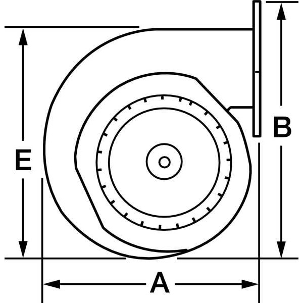 Dayton 1Tdn2 Round Oem Blower, 3300 Rpm, 1 Phase, Direct Drive, Steel 1 Speed
