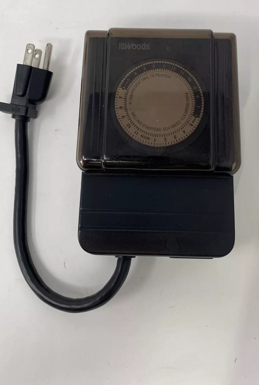 WOODS TM1702 Outdoor Heavy Duty Timer 24Hr. 125VAC/60Hz. 15/1875W USED & TESTED