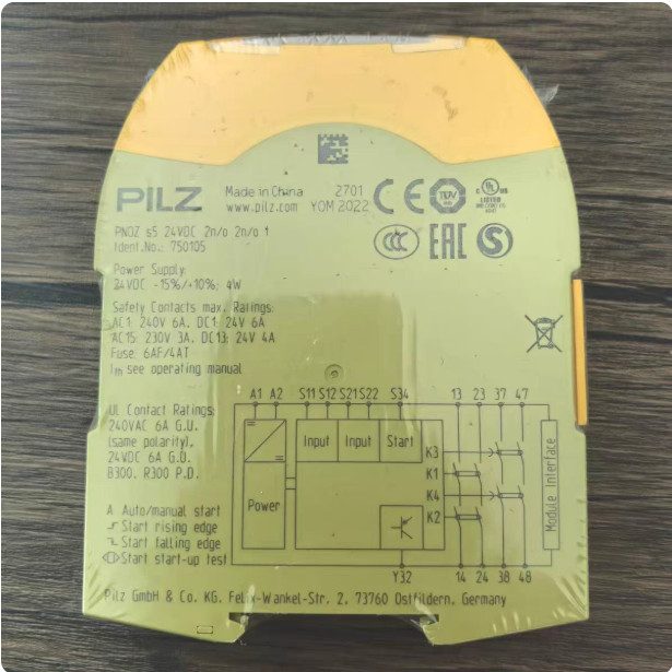 1PC PILZ 750105 Speed Monitoring Safety Relay PNOZ s5 4PST-NO 240VAC 24VDC 6A