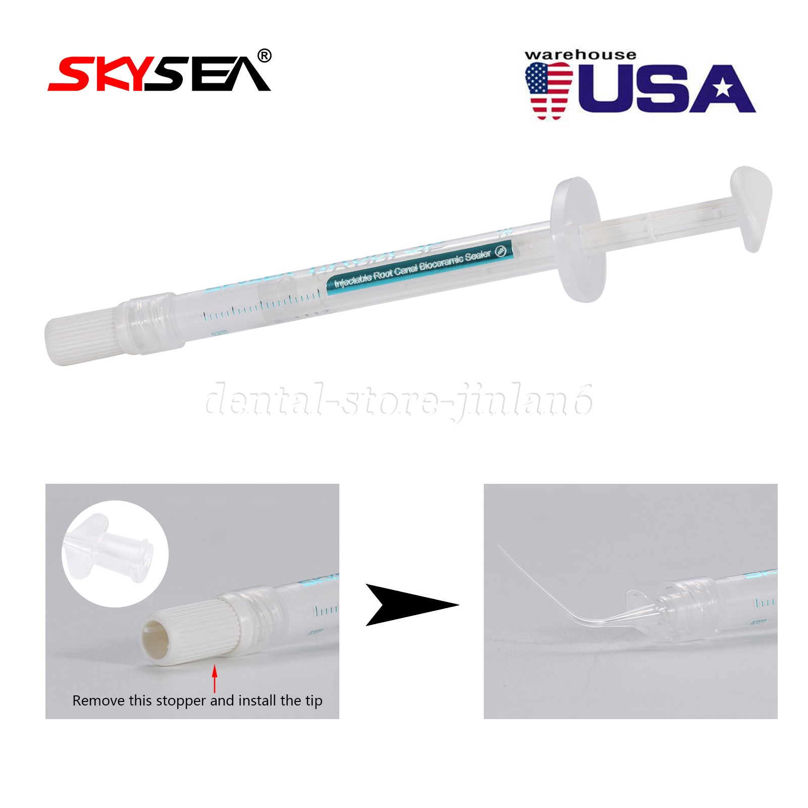 Dental Endo Materials Injectable Root Canal Bioceramic Sealer 1g Pre-mix Syringe