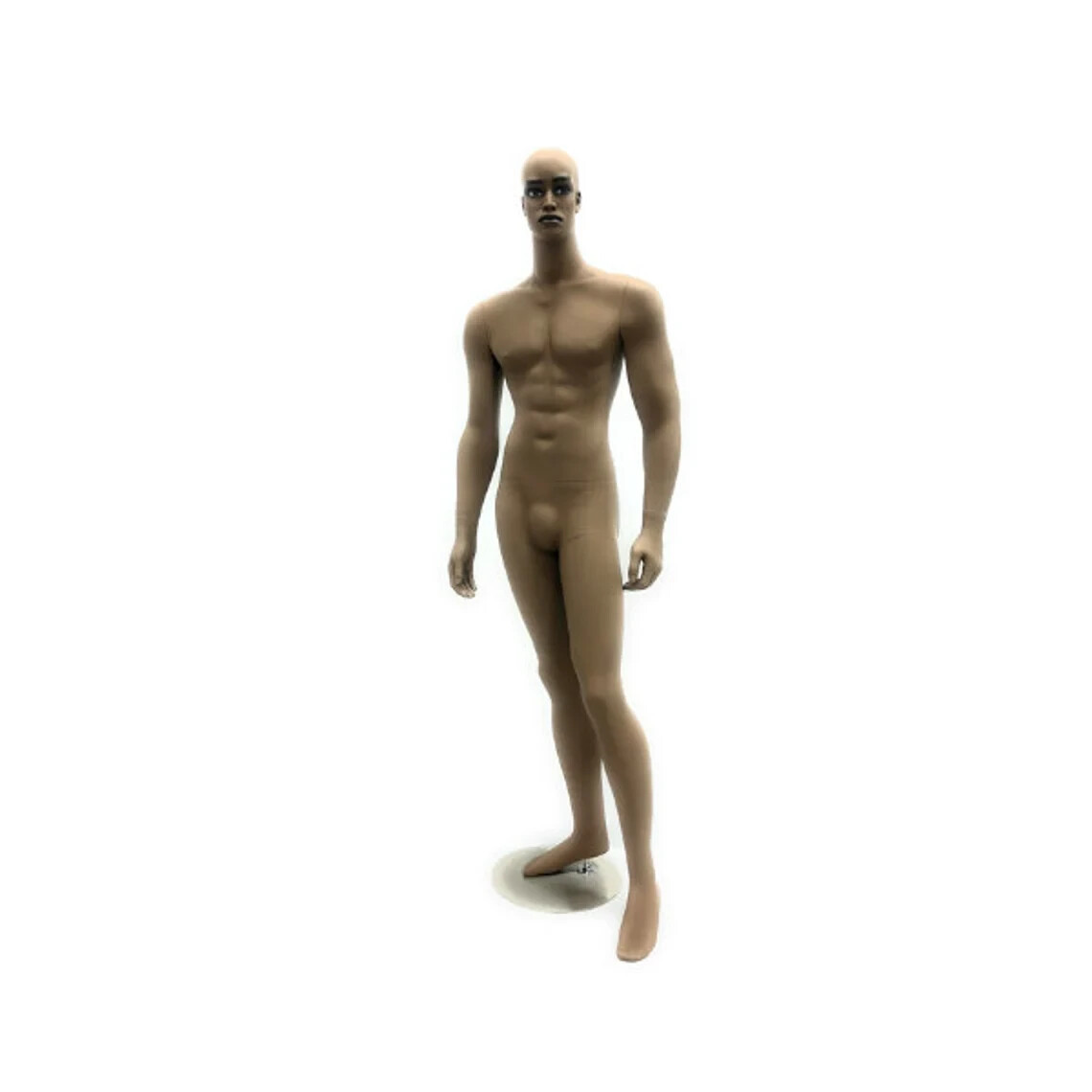 African American Male Adult Fiberglass Realistic Mannequin with Base