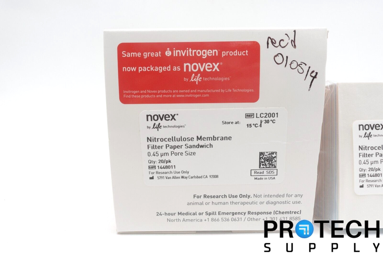 20/Pk INVITROGEN LC2001 Nitrocellulose/Filter Paper Sandwich 0.45μm NEW
