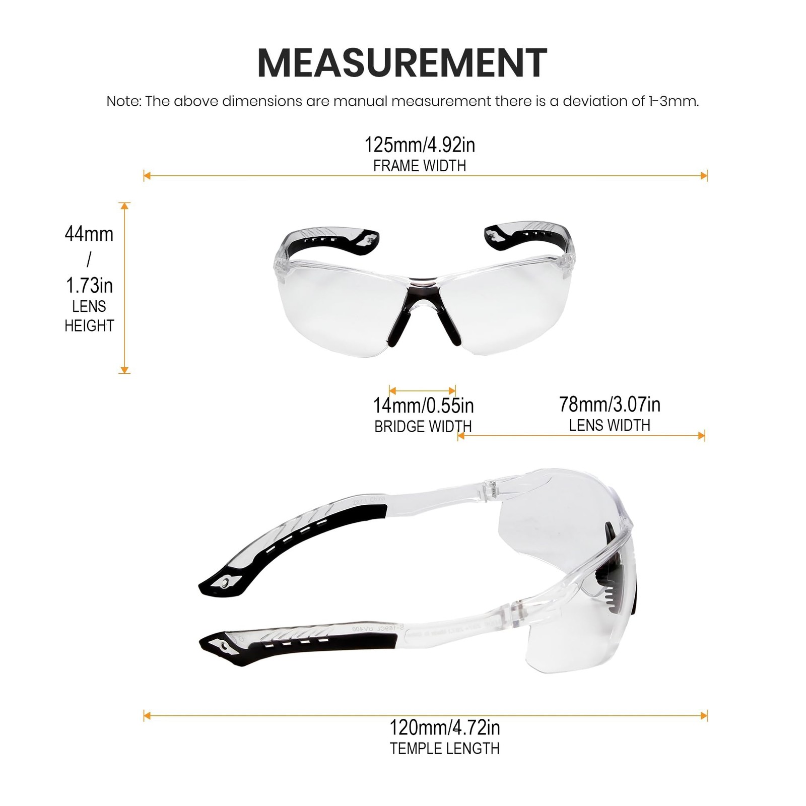 Calabria Replays Clear Crystal Black Sport Safety Glasses for Pickleball Eye Pro