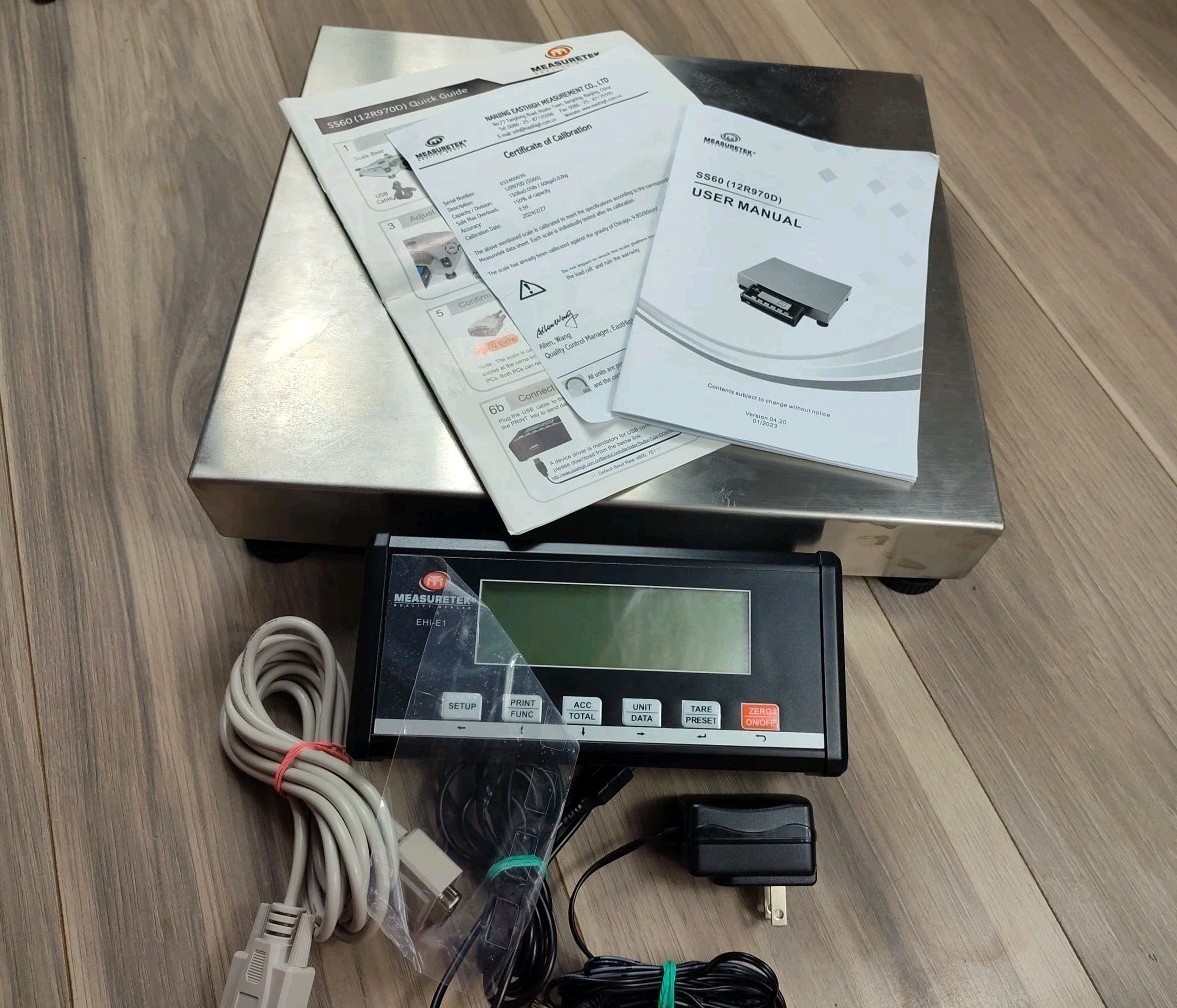 MEASURETEK 150 LB Scale 12R970C PARCEL DIGITAL Scale,LCD, SS60