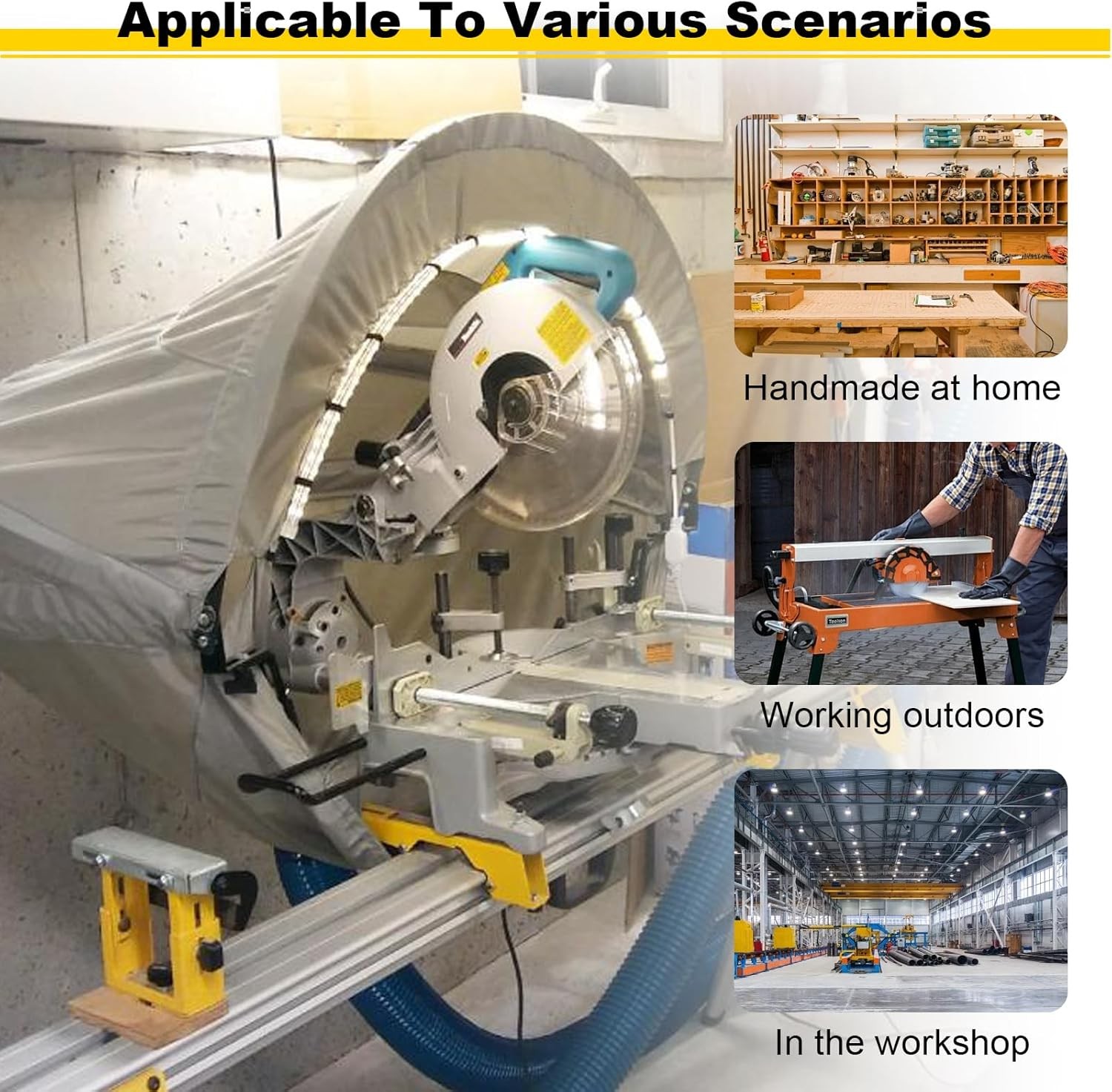 Miter Saw Dust Hood with Light, Miter Saw Dust Collector Attachment