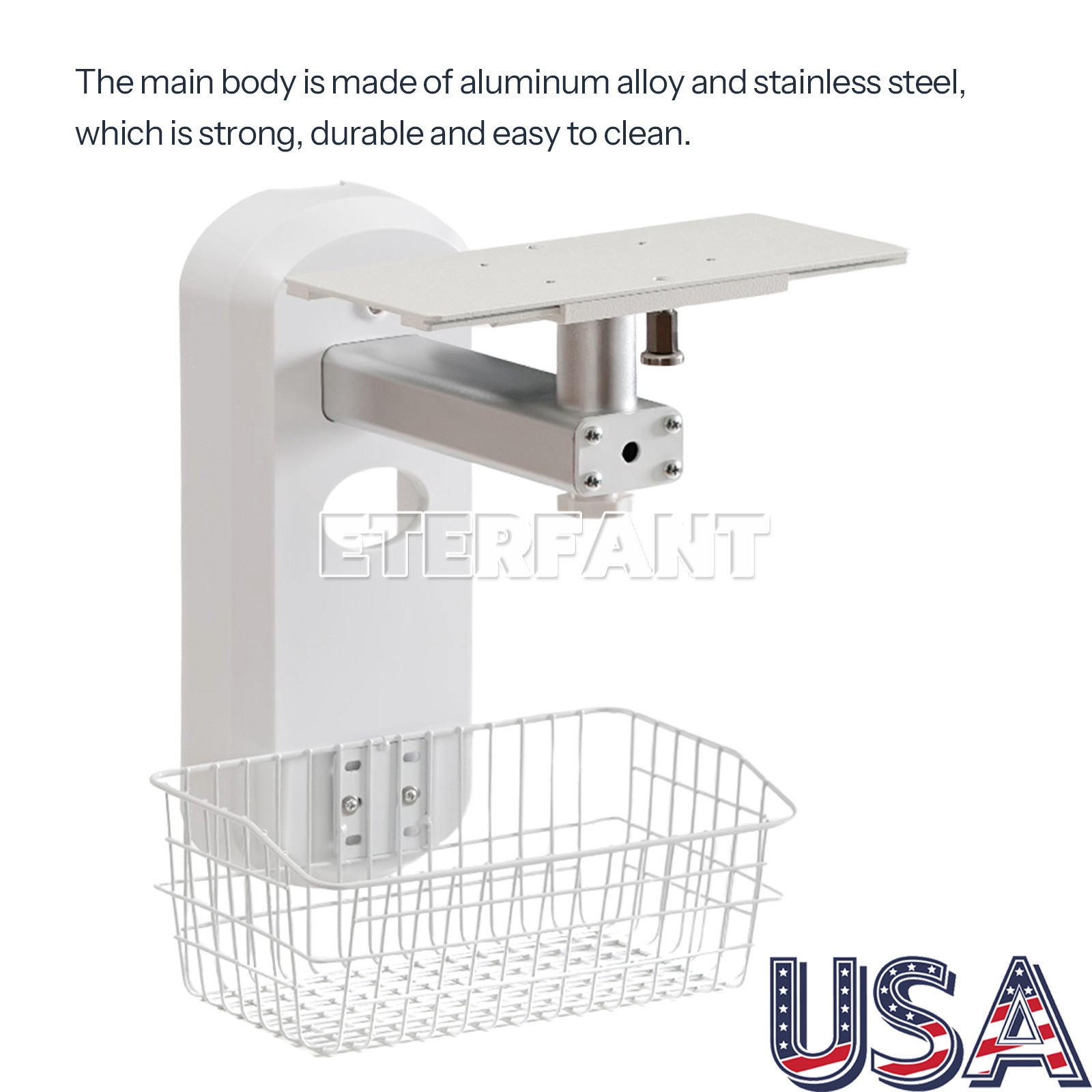 Wall Mounted Stands/Adjustable Mobile Medical Rolling Cart for Patient Monitor